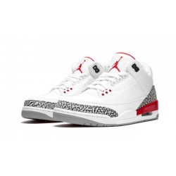 PK God Jordan 3 Hall of Fame WHITE/FIRE RED 136064 116 WHITE/FIRE RED-CEMENT GREY AJ Shoes