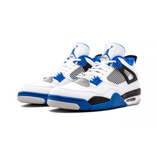 PK God Jordan 4 Motorsport 308497 117 WHITE/GAME ROYAL-BLACK AJ Shoes