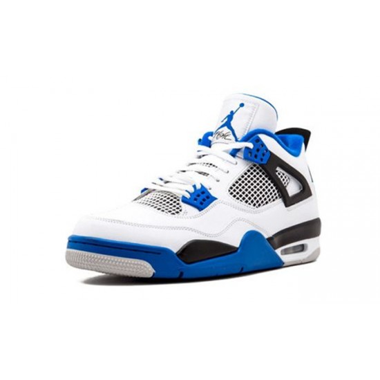 PK God Jordan 4 Motorsport 308497 117 WHITE/GAME ROYAL-BLACK AJ Shoes