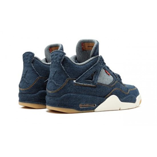 PK God Jordan 4 NRG Levi"s AO2571 401 DENIM/DENIM-SAIL-GAME RED AJ Shoes