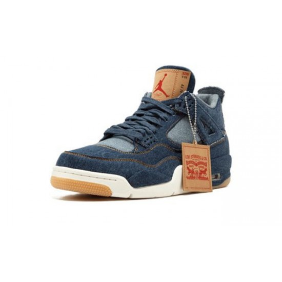 PK God Jordan 4 NRG Levi"s AO2571 401 DENIM/DENIM-SAIL-GAME RED AJ Shoes