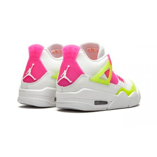 PK God Jordan 4 Retro White Lemon Pink WHITE CV7808 100 WHITE/LEMON VENOM/PINK BLAST AJ Shoes