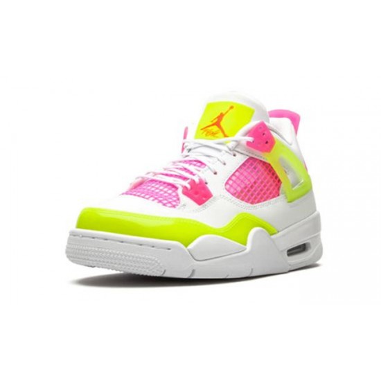 PK God Jordan 4 Retro White Lemon Pink WHITE CV7808 100 WHITE/LEMON VENOM/PINK BLAST AJ Shoes