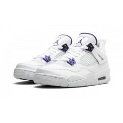 PK God Jordan 4 Retro Metallic Purple WHITE/COURT PURPLE-METALLIC 408452 115 WHITE/PURPLE AJ Shoes