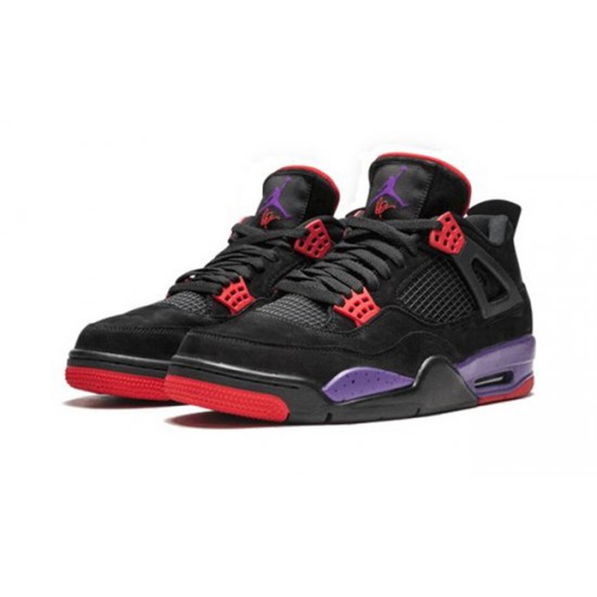 PK God Jordan 4 Retro Raptors BLACK/COURT PURPLE AQ3816 056 BLACK/COURT PURPLE-UNIVERSITY AJ Shoes