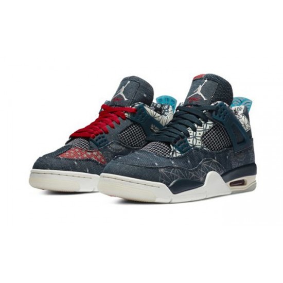 PK God Jordan 4 Sashiko CW0898 400 DEEP OCEAN/SAIL-CEMENT GREY-FI AJ Shoes