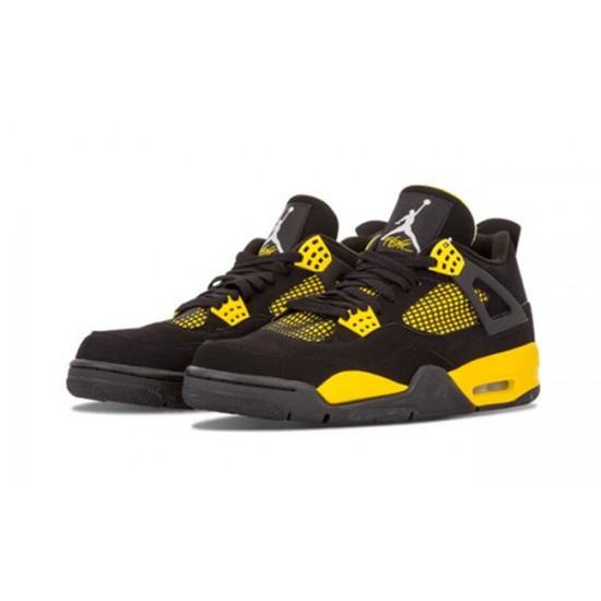 PK God Jordan 4 Thunder 308497 008 BLACK/WHITE-TOUR YELLOW AJ Shoes