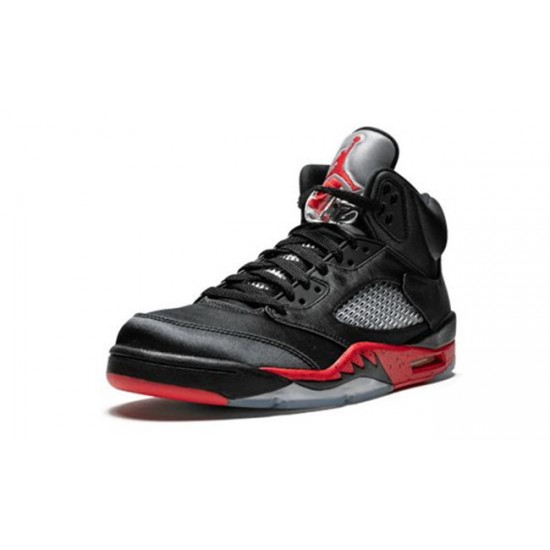 PK God Jordan 5 Satin Bred NOIR/UNIVERSITE ROUGE 136027 006 AJ Shoes