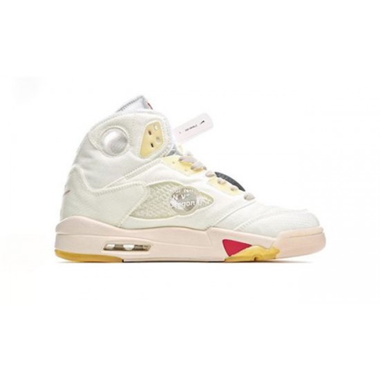 PK God Jordan 5 White Sail/Fire Red-Muslin-Black CT8480-100 Red Black AJ Shoes